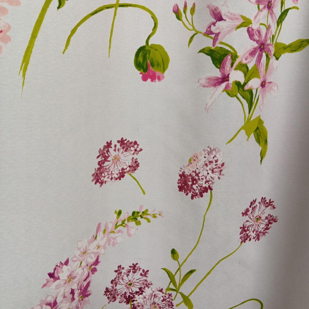 花柄ドレープカーテン（ピンク・フローラル）198センチ 遮光2級