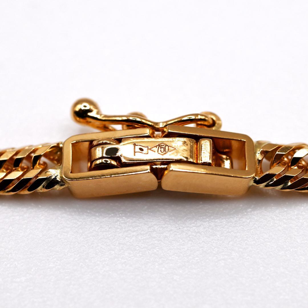 18金喜平ネックレス12面トリプル14.5g60cm造幣局検定マーク刻印入