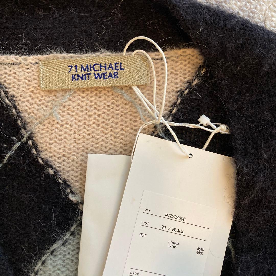 71MICHAEL EROSION ARGYLE KNIT CARDIGAN