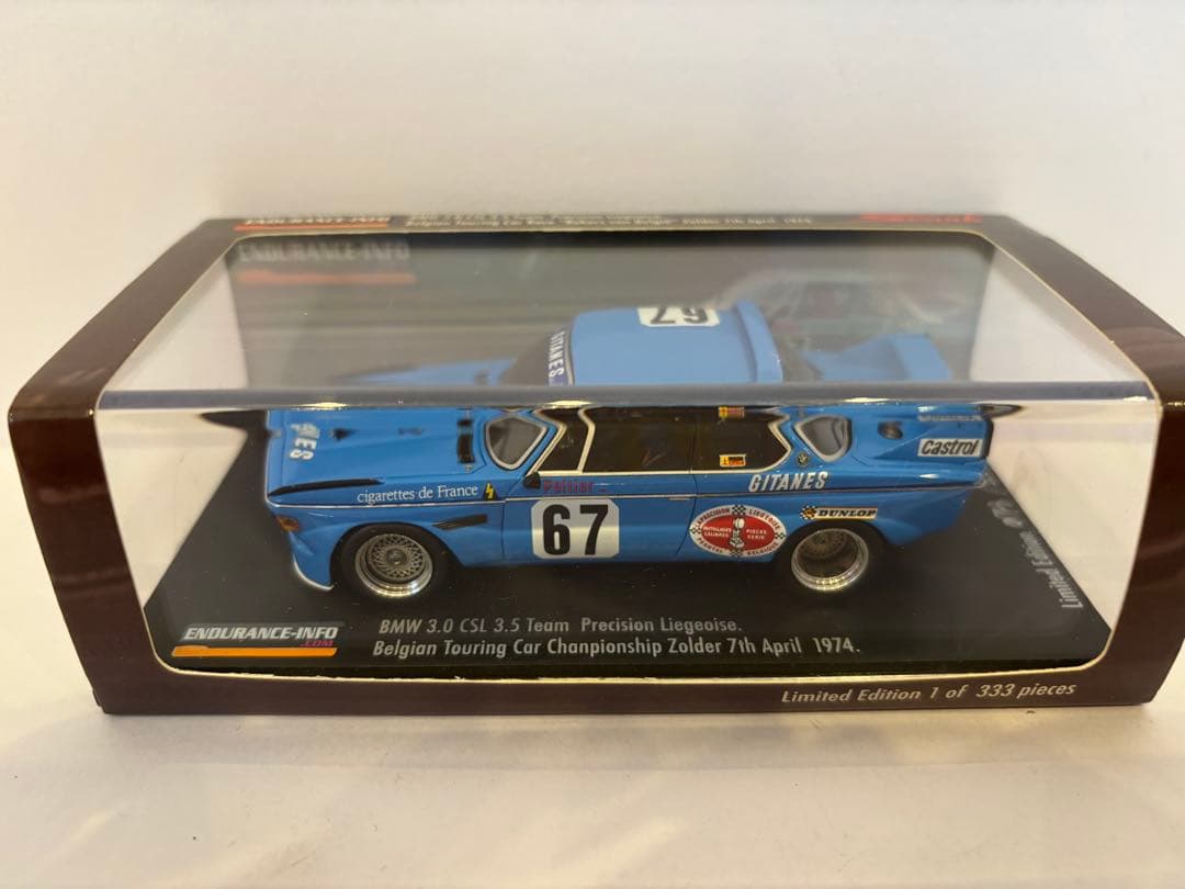 BMW 3.0CSL 1974 Gitanes ミニカー Spark 1/43