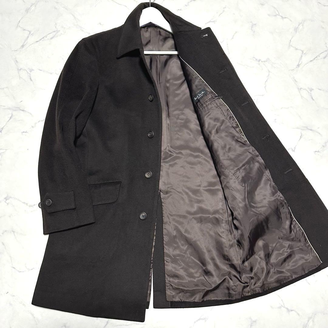 未使用級美品　ポールスミスコレクション　カシミヤ混ステンカラーコート　ブラウンM カシミヤビーバー ステンカラーコート（サンドブラウン） ｜ポール・スミス