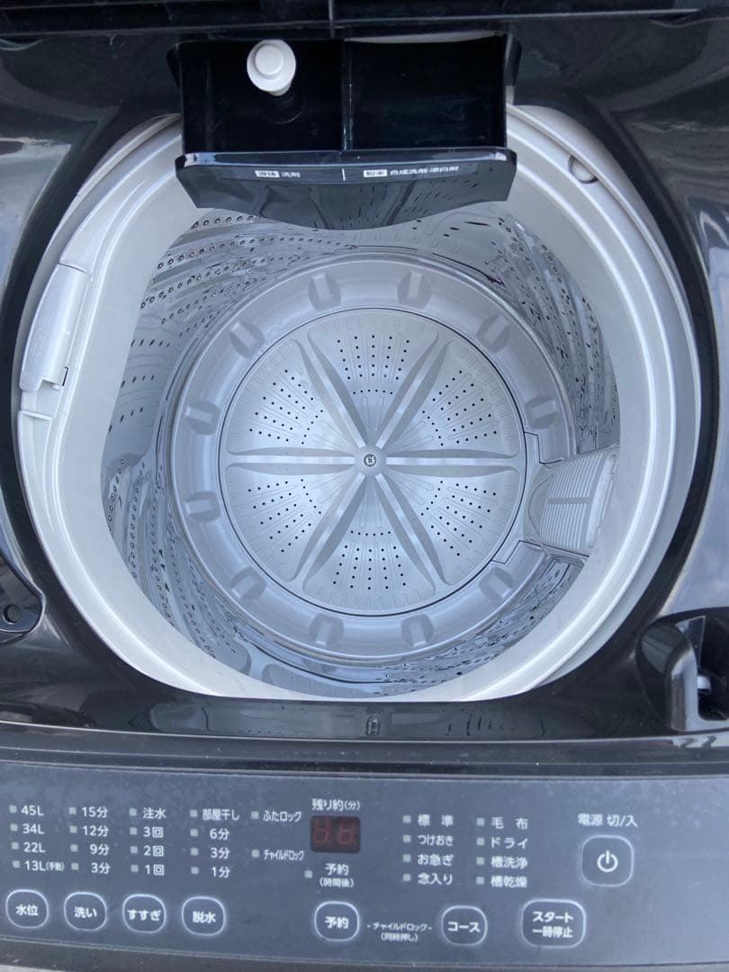 I387 IRIS OHYAMA 2023年製全自動洗濯機 4.5kg ブラック