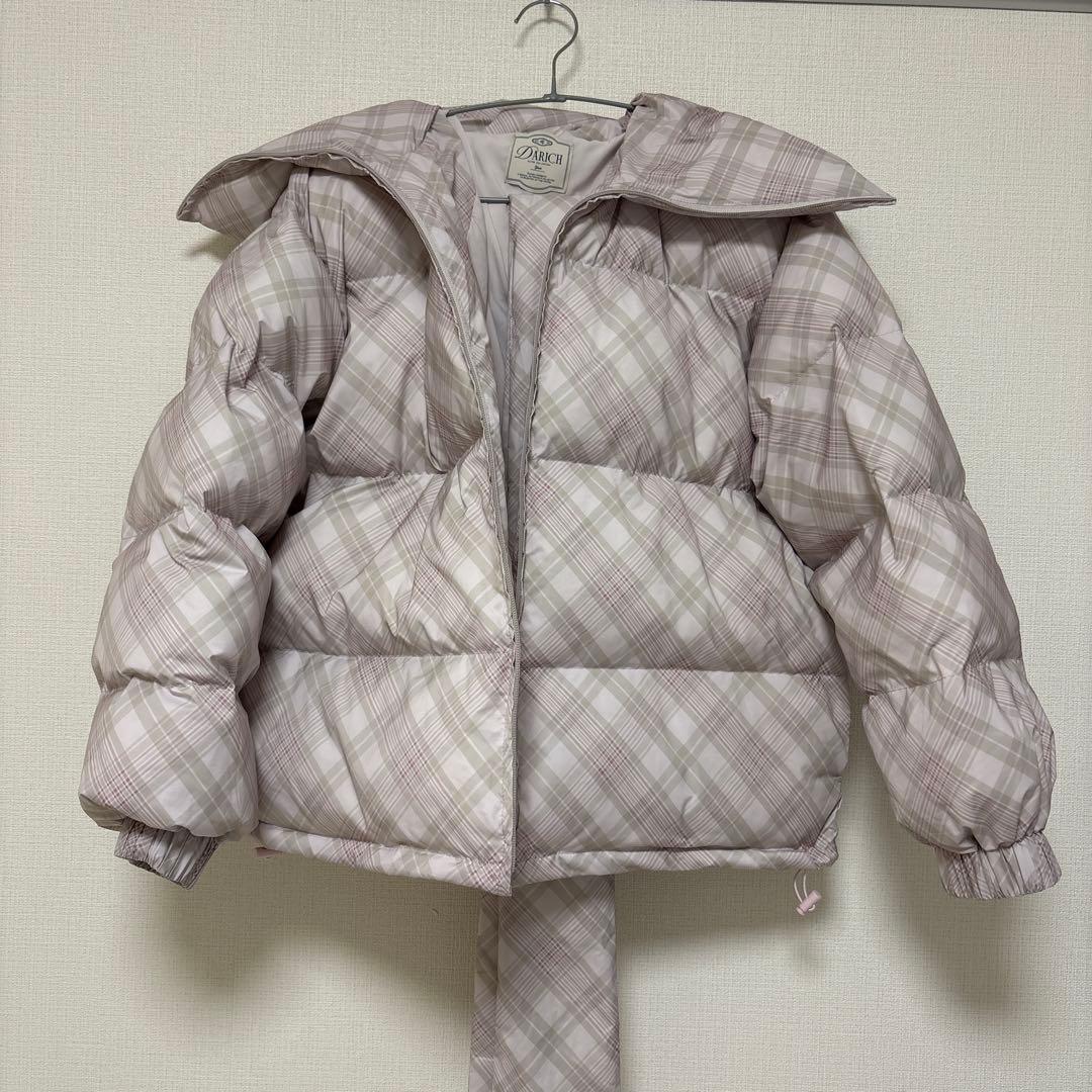 Darich リボンチェックダウンジャケット - メルカリ
