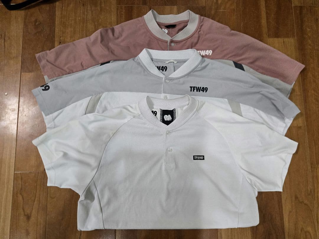 TFW49 カラーレスポロシャツ 3着 V12（ヴィ・トゥエルヴ） TFW49 SIDE MESH COLLARLESS POLO ポロシャツ