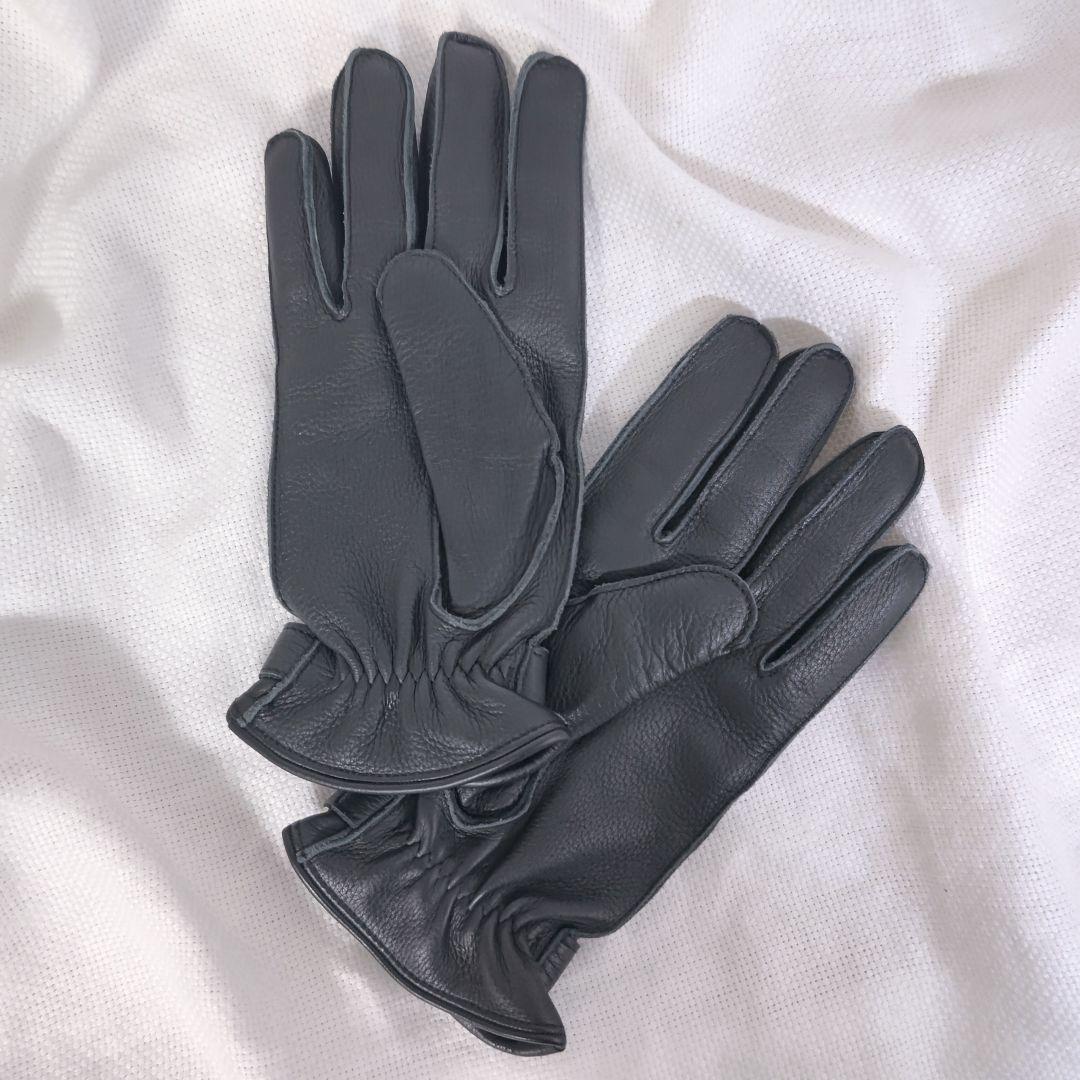 ダンヒルdunhillカシミヤライニングディアスキンレザー手袋グローブ黒