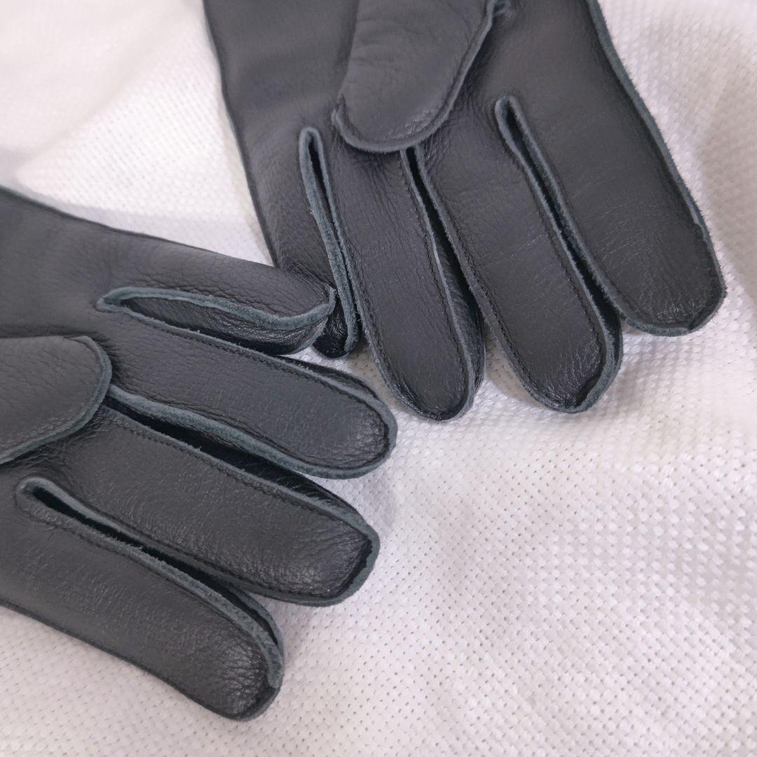 ダンヒルdunhillカシミヤライニングディアスキンレザー手袋グローブ黒