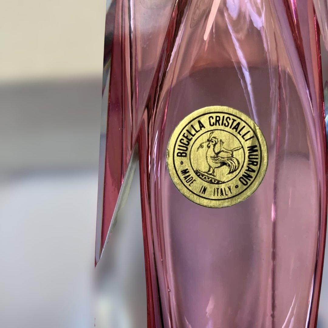 ムラーノ MURANO ヴィンテージ フラワーベース 花瓶 ピンク ムラノ