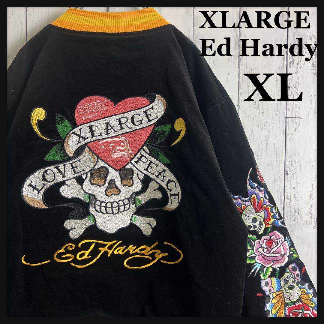 超人気モデルXL】XLARGE×Ed Hardy ☆リバーシブル・スカジャン - メルカリ