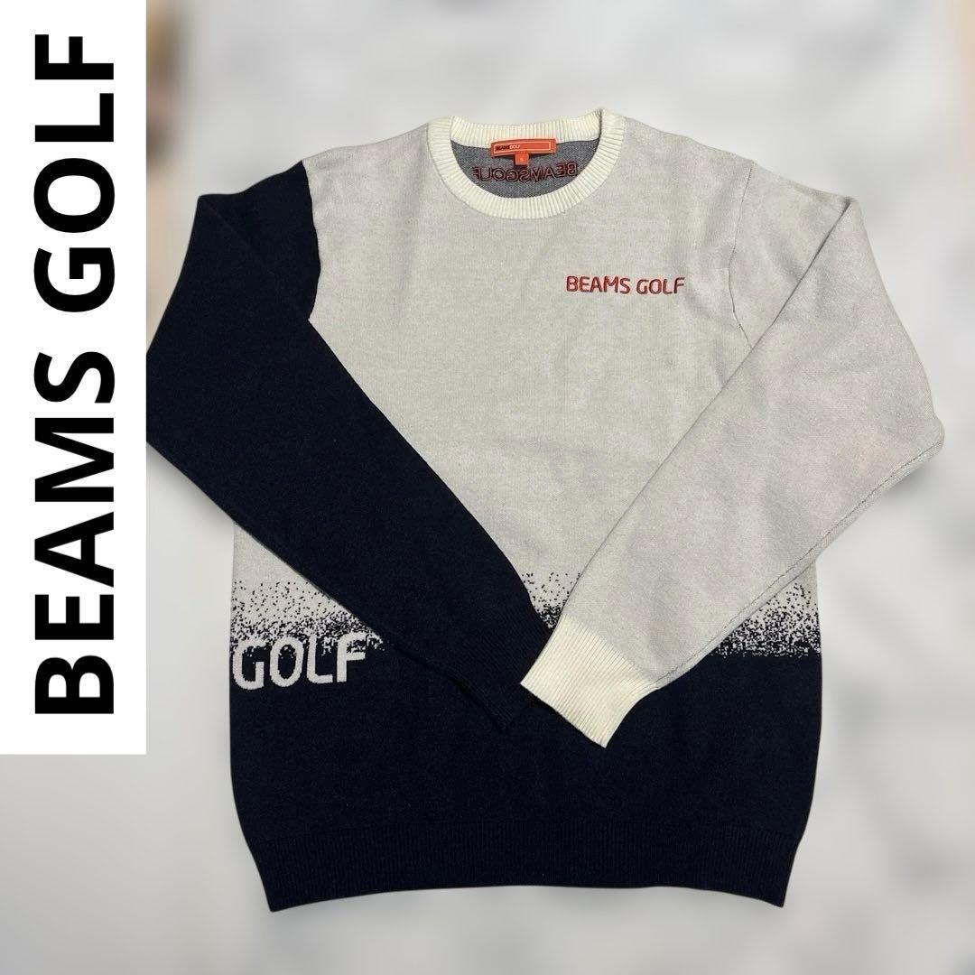 BEAMS GOLF ニット メンズ Sサイズ ベージュ アイボリー ブラック BEAMS GOLF（ビームス ゴルフ） セーター ニット ORANGE LABEL / リス