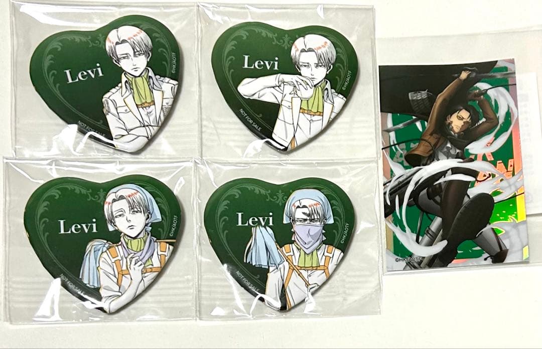 進撃の巨人 WIT STUDIO 購入特典 ハート型缶バッジ リヴァイ コンプ