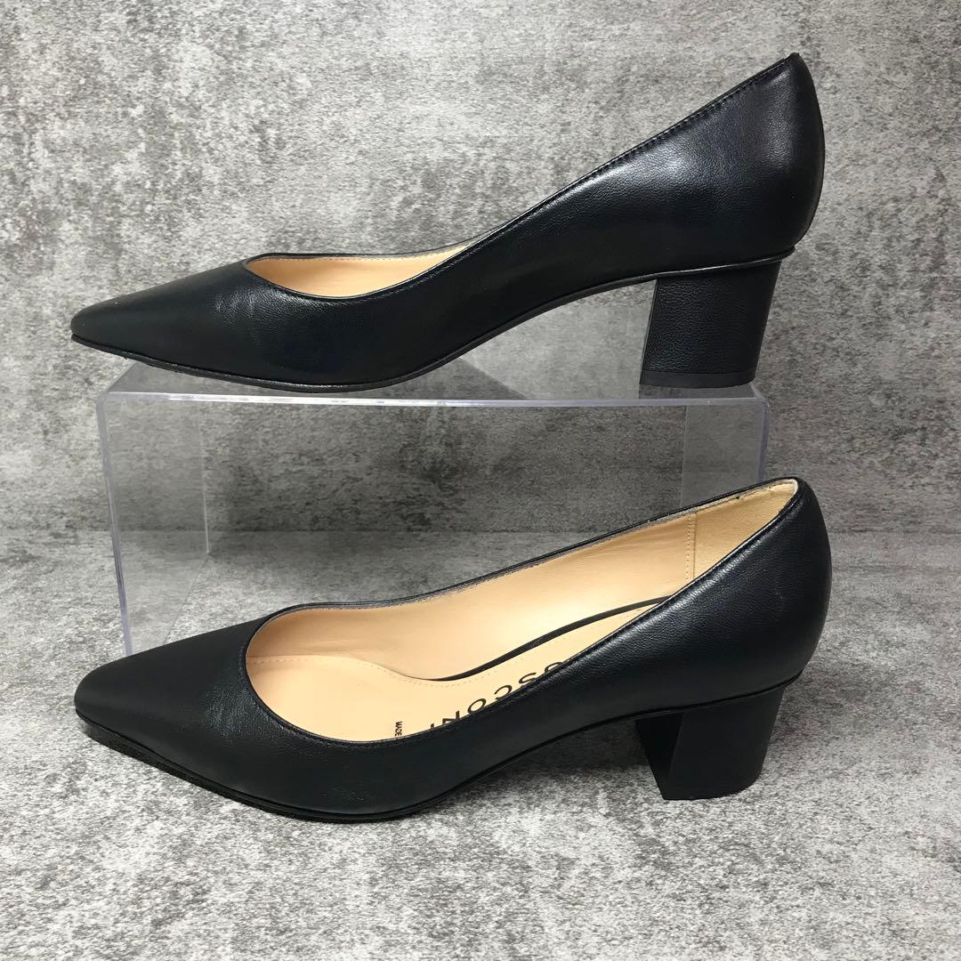 美品 FABIO RUSCONI ポインテッドトゥ パンプス 太ヒール 36 黒 - メルカリ