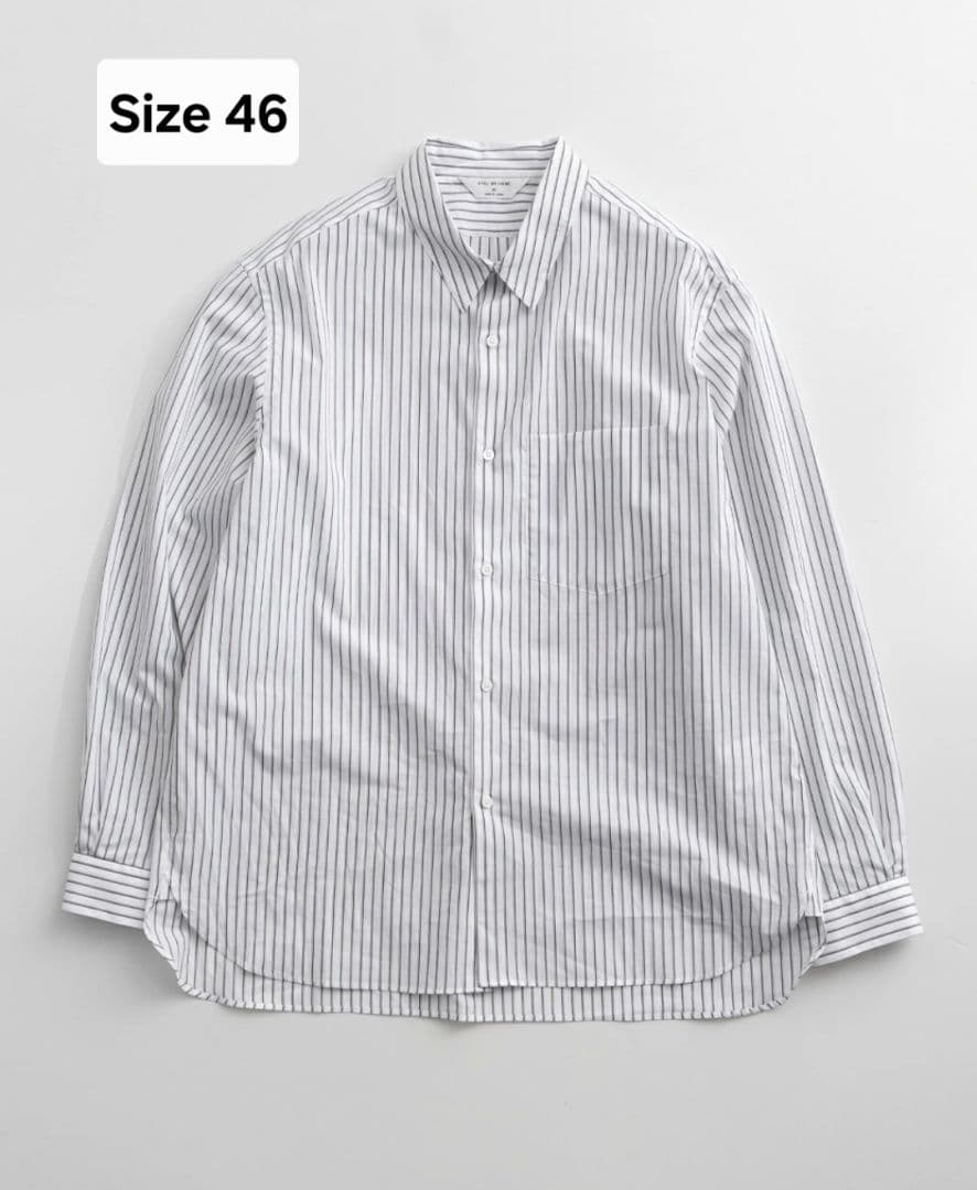新品 25ss STILL BY HAND レギュラーカラーシャツ 46 STILL BY HAND - 【25AW】ブロードレギュラーカラーシャツ(GRAY STRIPE
