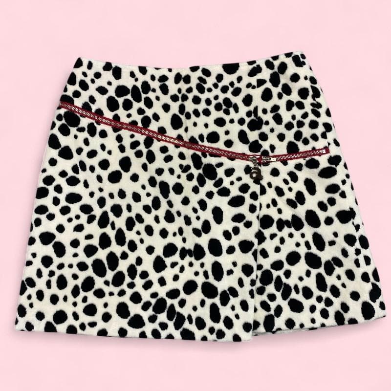 ARCHIVIO アルチビオ ファー スカート 36 ホワイト ドット ゴルフ