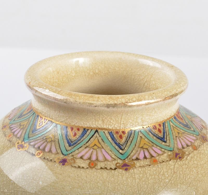 薩摩焼 串木野窯 花鳥文 花瓶 V R4212 - メルカリ