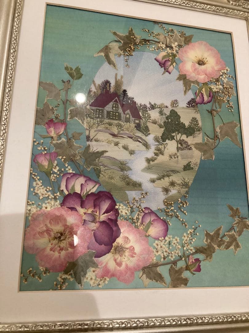 美品　押し花アート額