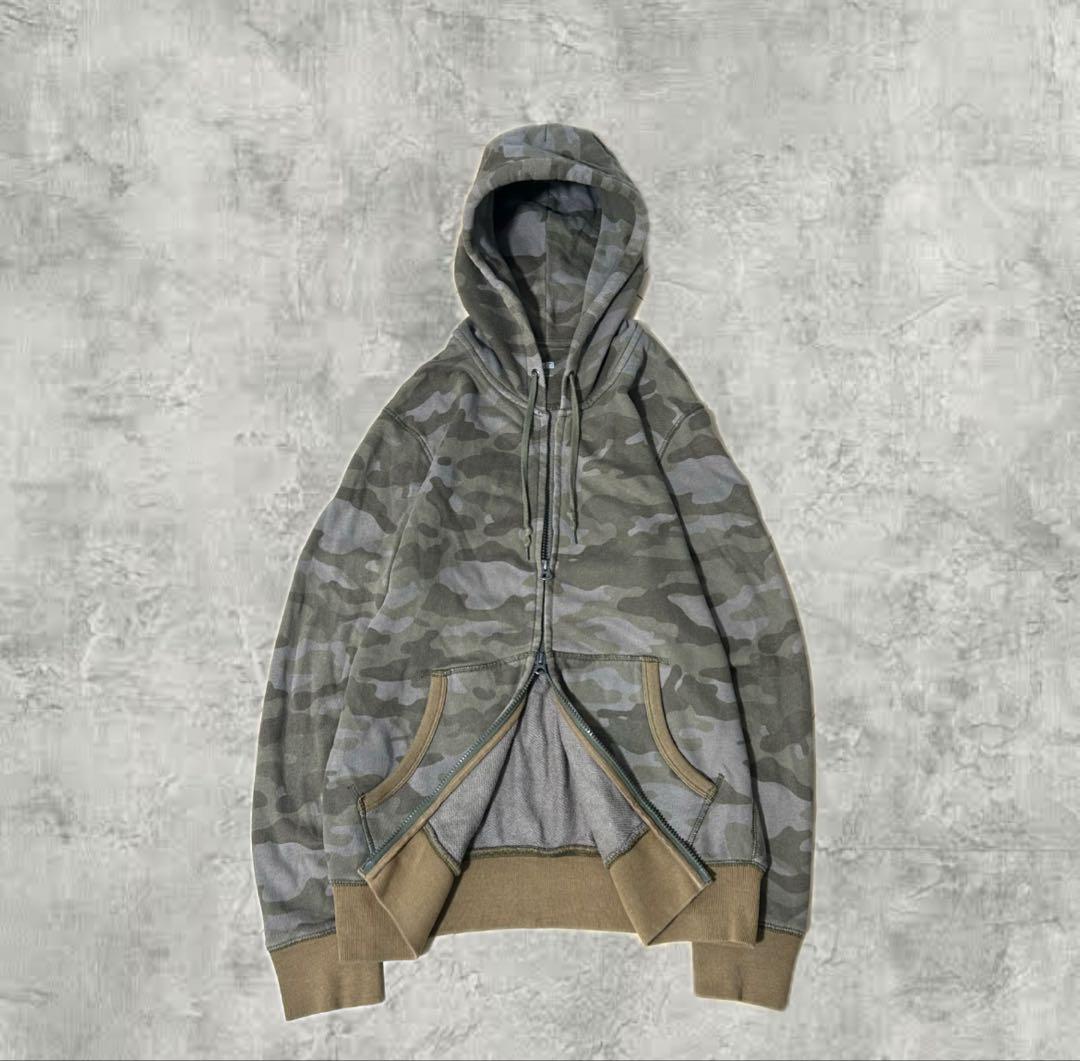 00s OLD UNIQLO ジップパーカー 迷彩 サーマルダブルジップ Y2K - メルカリ