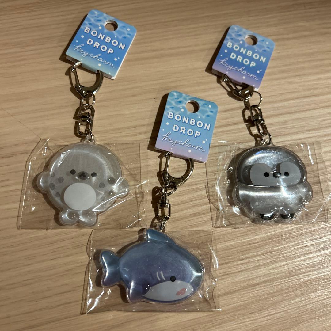 正規品 水族館限定 ボンボンドロップ キーホルダー アザラシ サメ