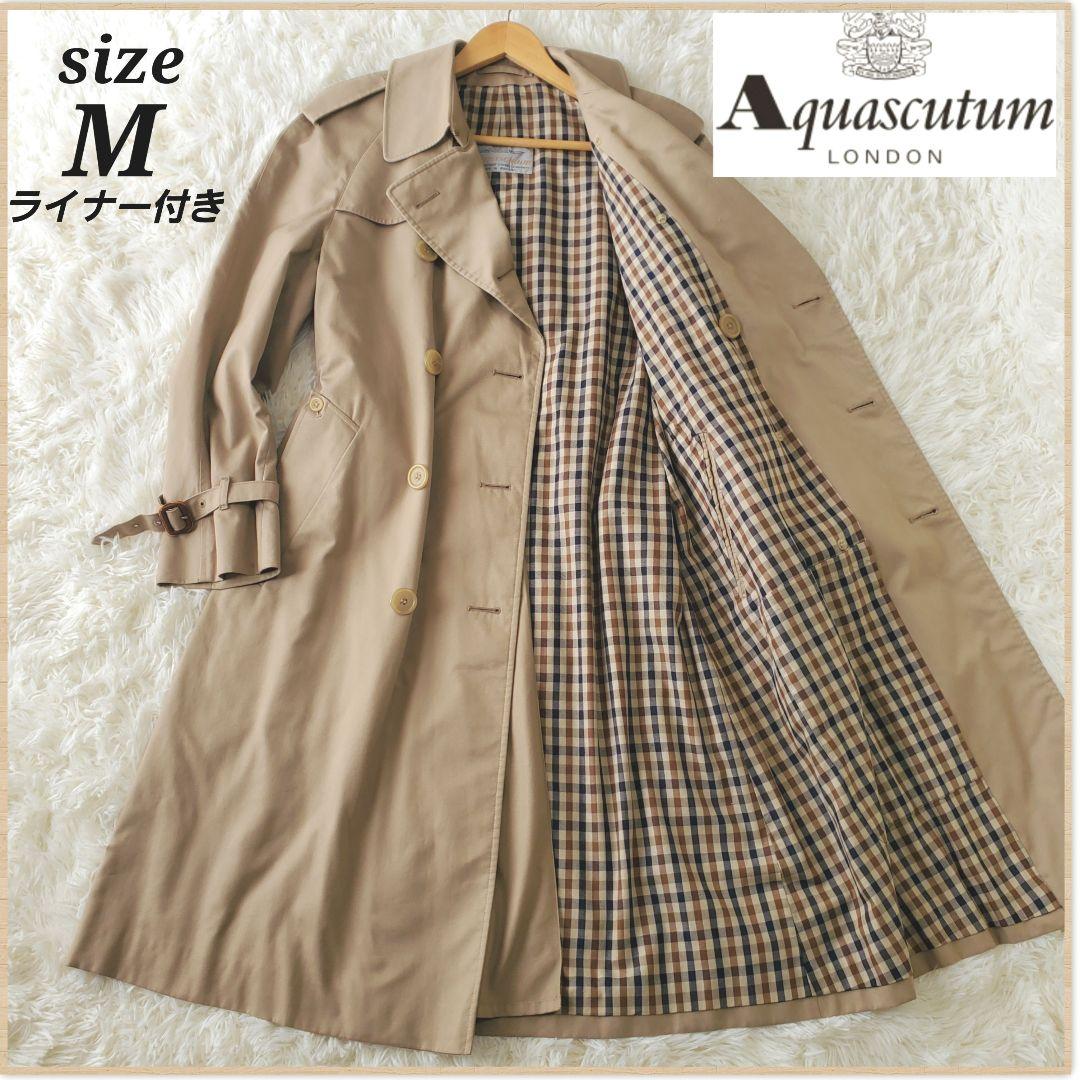 【名作】アクアスキュータム トレンチコート クラブチェック メンズ L Aquascutum（アクアスキュータム） 総裏チェック ウエストベルト