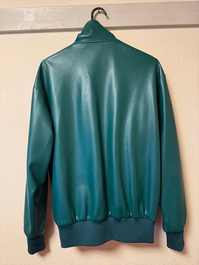 希少・Sサイズ】adidas フェイクレザージャケット カレッジグリーン