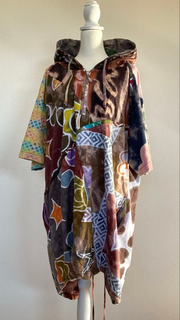 EL RODEO 異素材パッチワークアウター オーバーサイズ 個性的 綿100