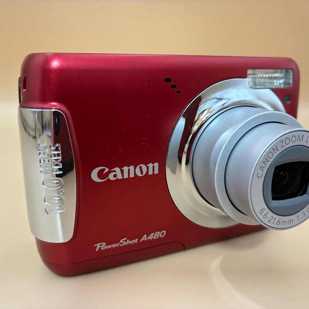 ☆極美品☆ Canon PowerShot A480 レッド 単3電池 箱 - メルカリ