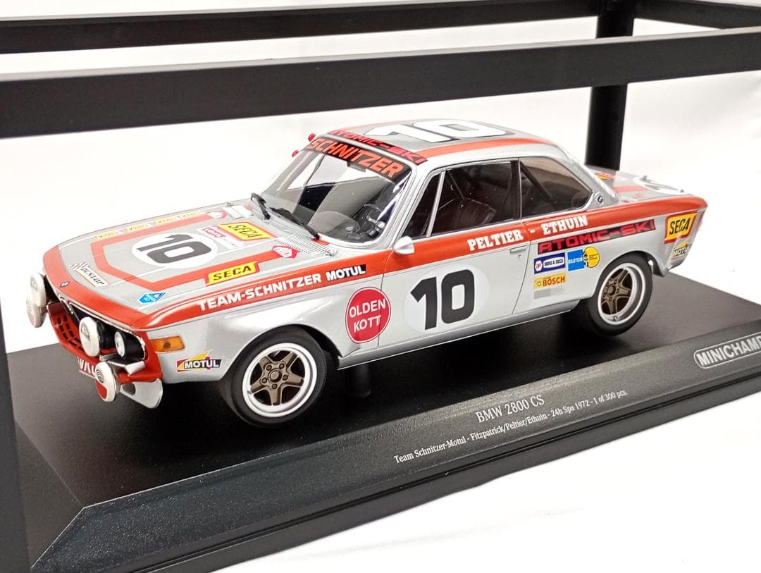 ミニチャンプス 1/18 BMW 2800 CS #10 スパ24H 1972 MINICHAMPS 1:18 BMW 2800 CS - FITZPATRICK/PELTIERE/ETHUIN - 24H