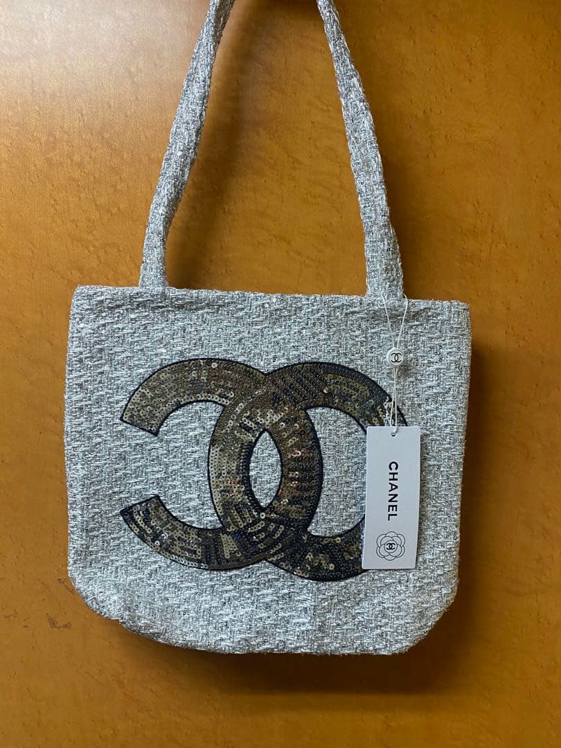 未使用☆シャネル☆ココマーク☆ツイード スパンコール☆トートバッグ