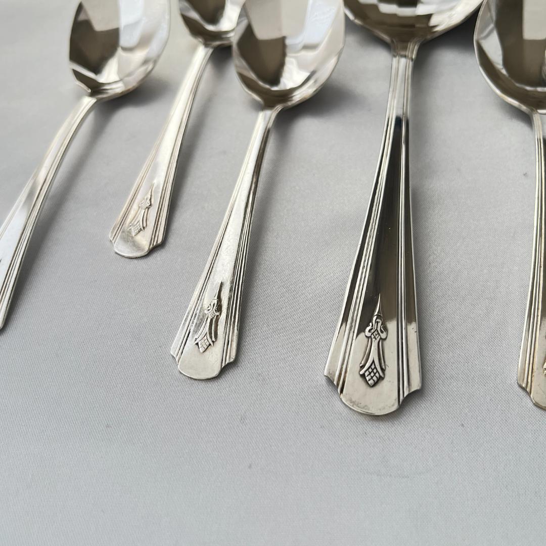 英国】 アールデコのアイスセット スプーン / サーバー Art Deco