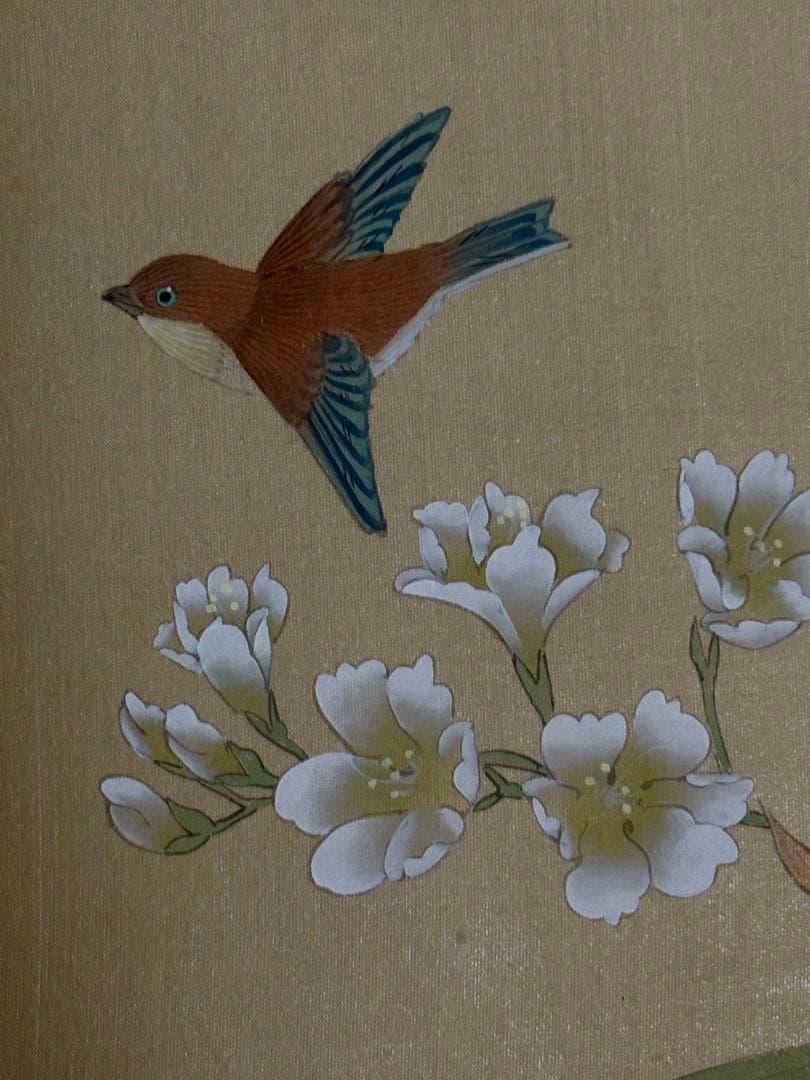 中国清代画家（王时敏画伯）の肉筆模写作品轴と肉筆花鳥画（5枚）共に