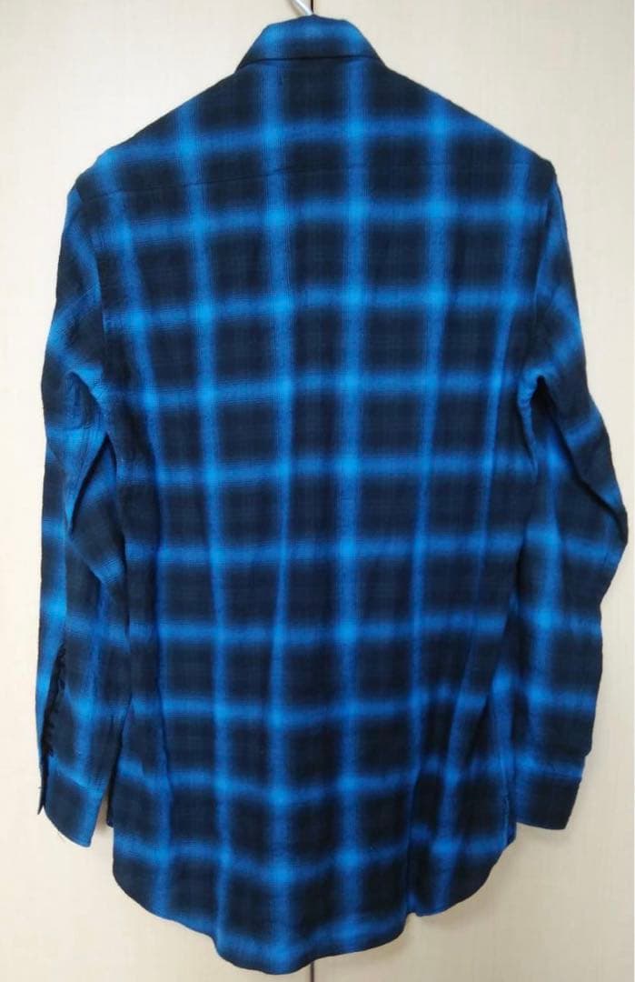 サンローン 15AW オンブレチェックシャツ 青×黒 キムタク着用 私物