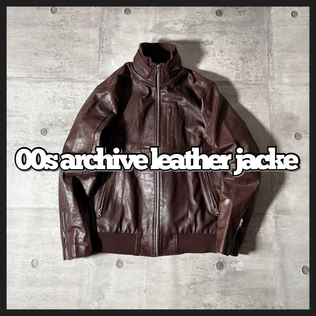 00s archive leather single riders jacket - メルカリ