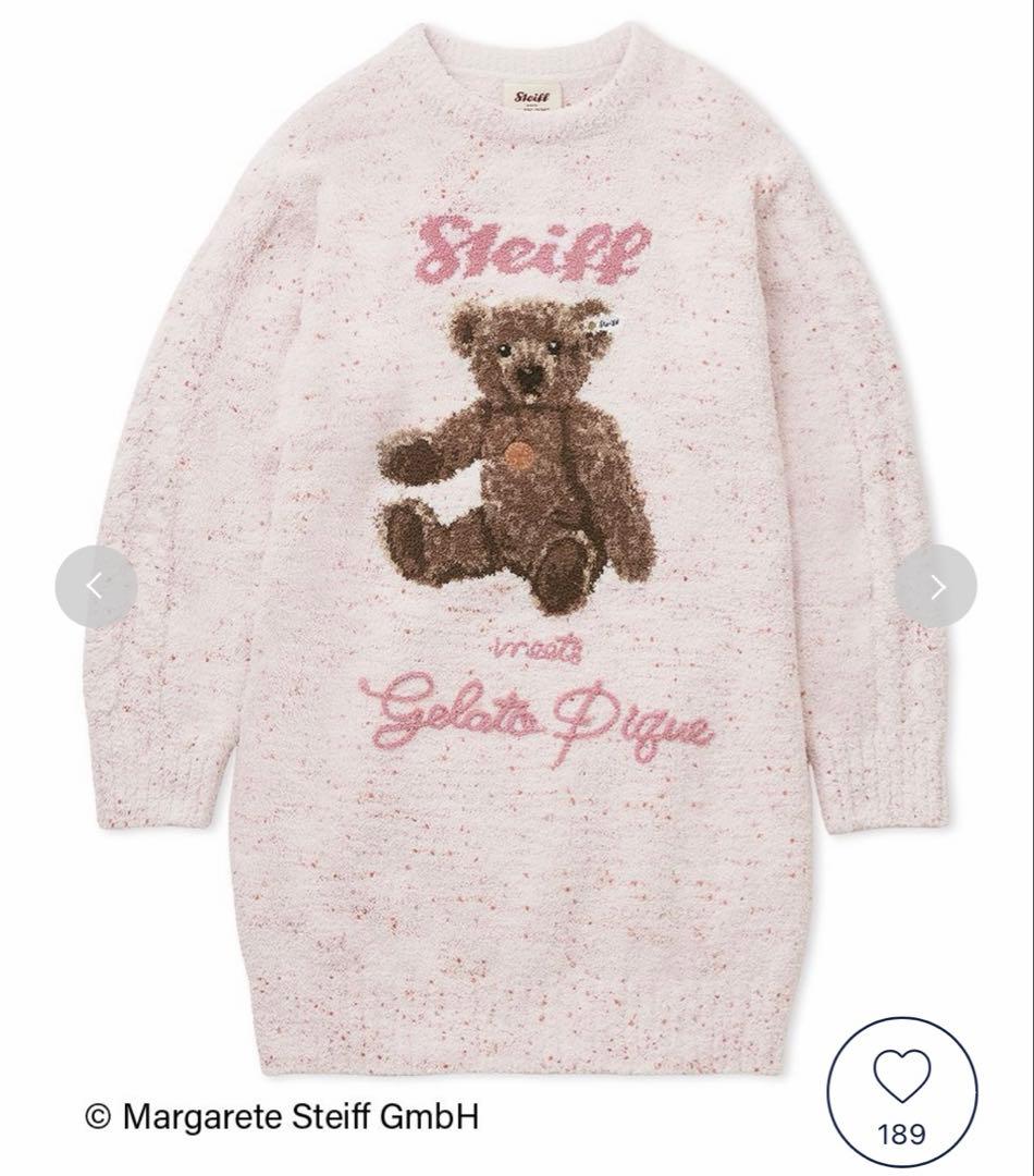 シュタイフ×ジェラートピケ　ピンク　パウダーネップジャガードワンピ Steiff】パウダーネップジャガードワンピース(ワンピース)｜ルーム