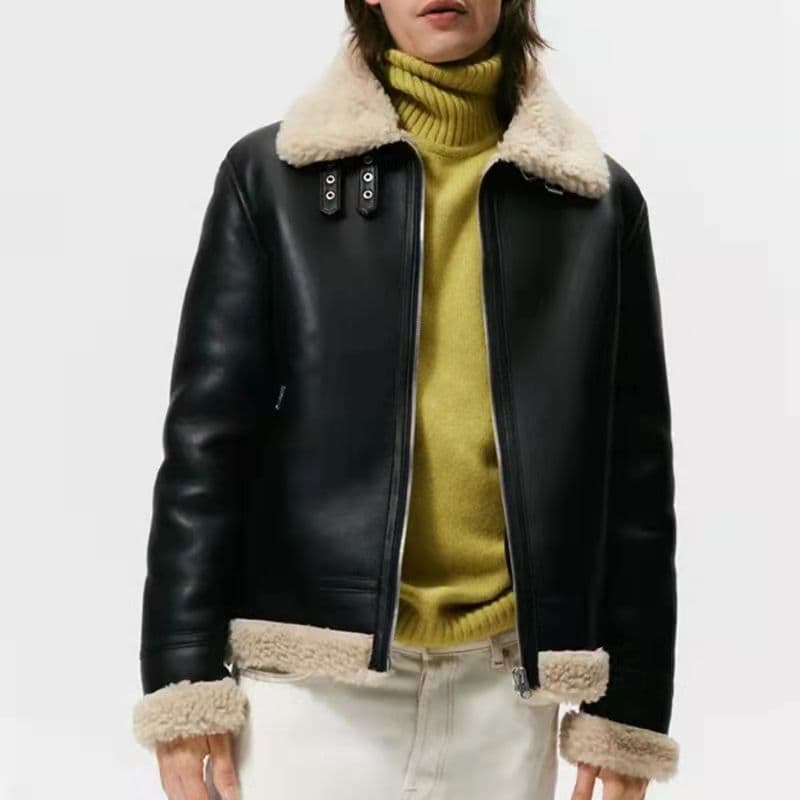 新品 ZARA ダブルフェイス フェイクレザージャケット - メルカリ