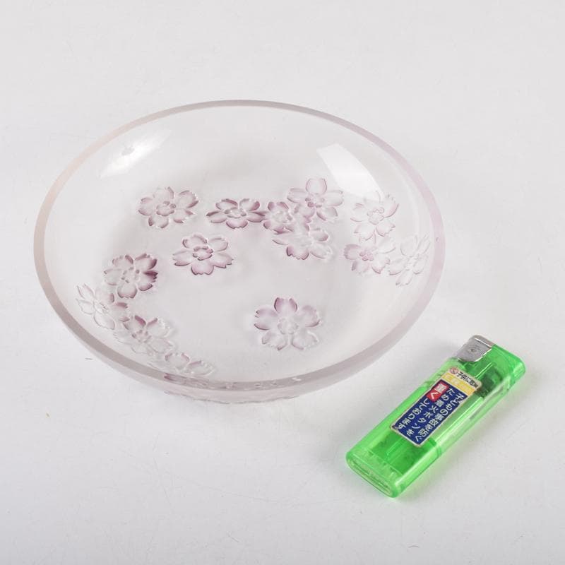 ガラス工芸 荒木良忠作 桜刻 皿 共布共箱 C 9100 - メルカリ