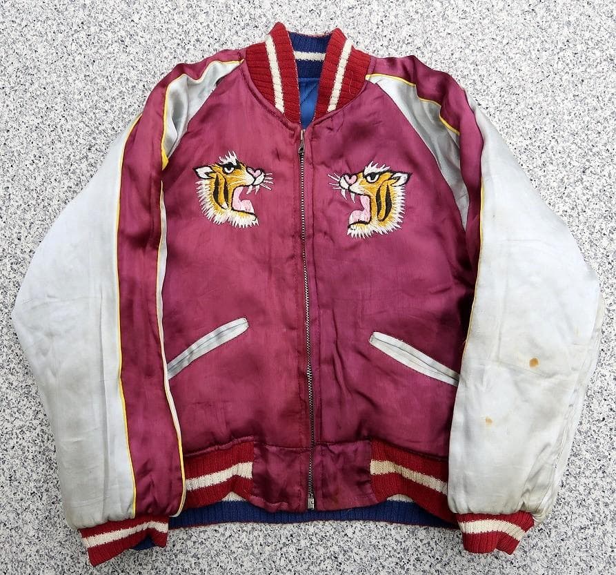 希少 本物 50s キッズ ビンテージ スカジャン リバーシブル 虎 香港