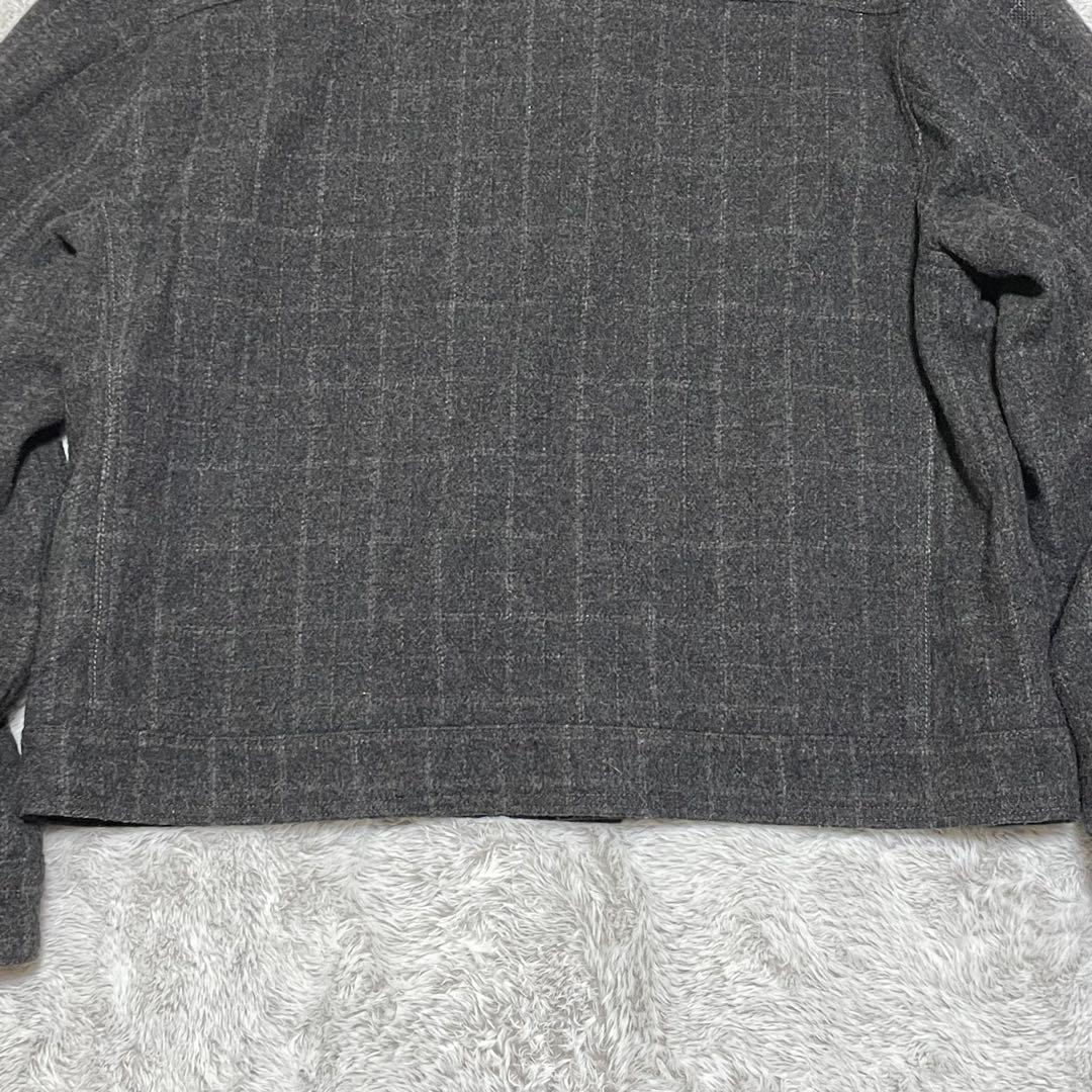 OLD GAP ウールジャケット 00s Y2K 短丈 襟ボア チェック XL