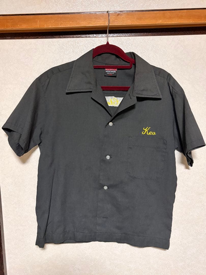 希少 Hilton 半袖 ボーリングシャツ 黒 黄色刺繍 usa製70s 80s - メルカリ