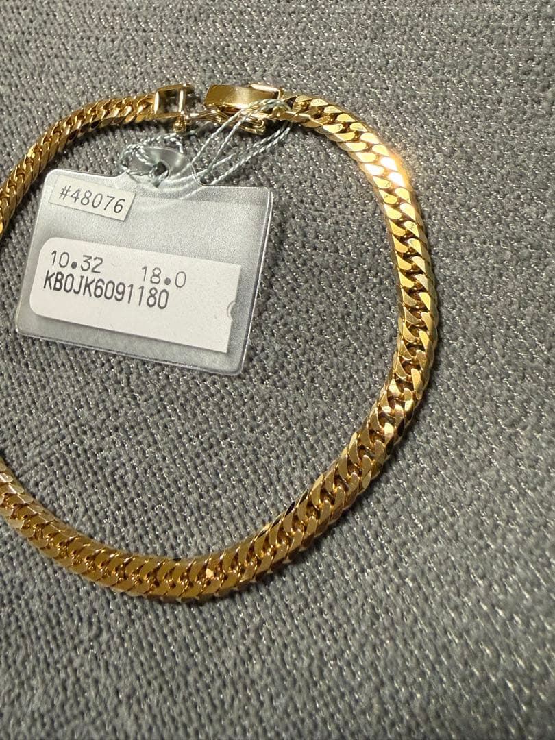 K18イエローゴールド 6面カットダブル喜平ブレスレット 18cm 10.32g