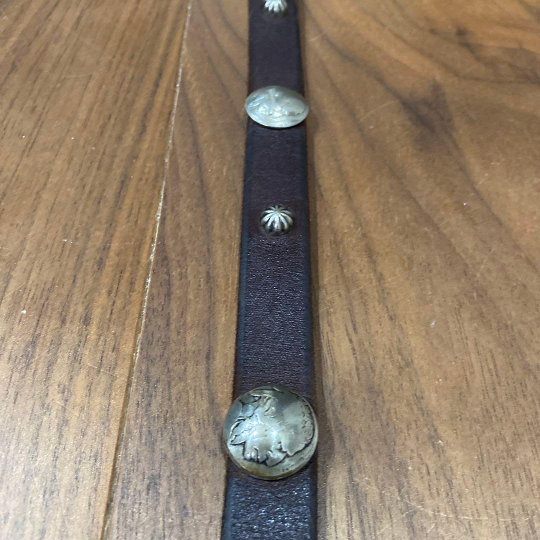 美品 OLD STUD インディアンコンチョ&アポロスタッズ ナローレザー