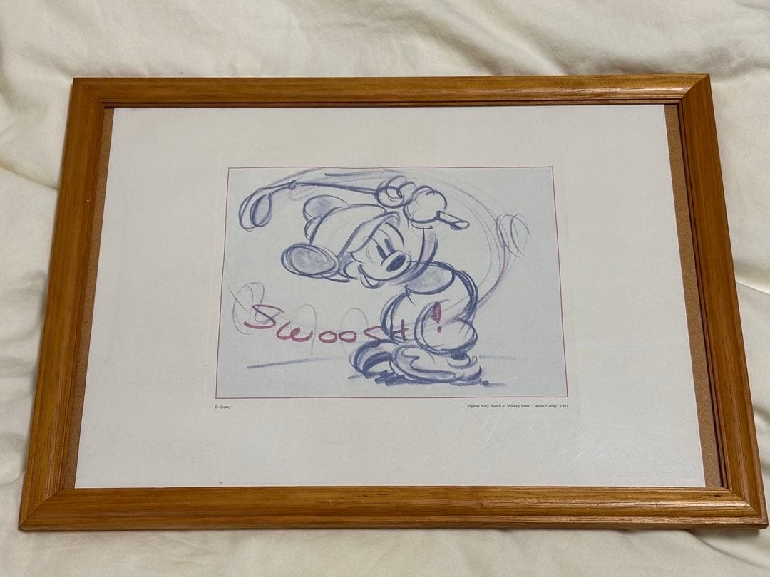 Disney ディズニー スケッチ複製 Mickey＆Pluto 2枚セット