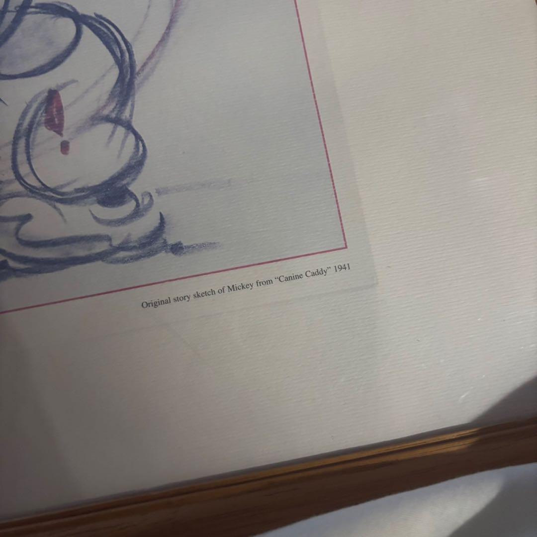 Disney ディズニー スケッチ複製 Mickey＆Pluto 2枚セット