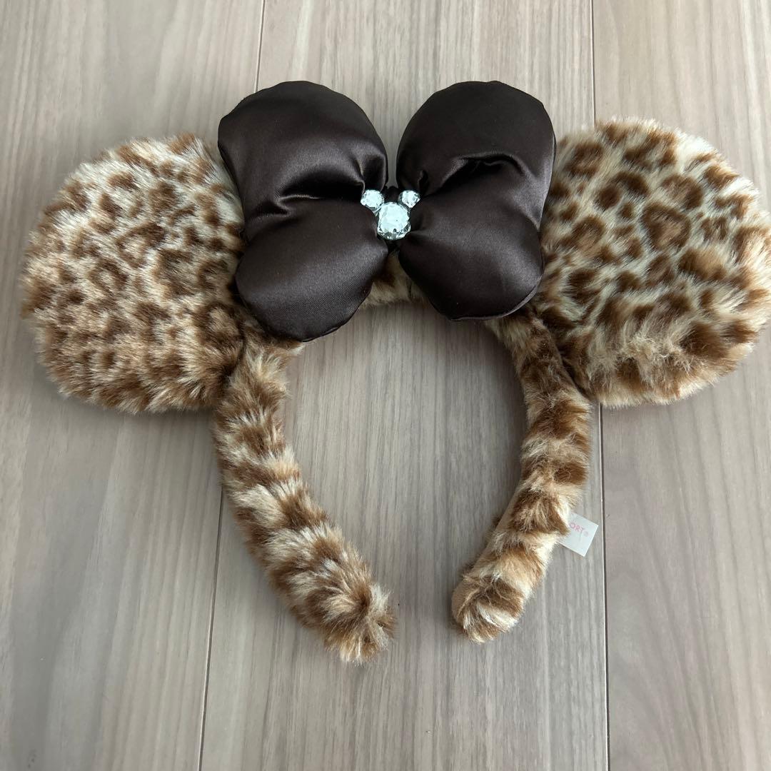 ディズニー カチューシャ ヒョウ柄 ミニーちゃん ブラウン - メルカリ