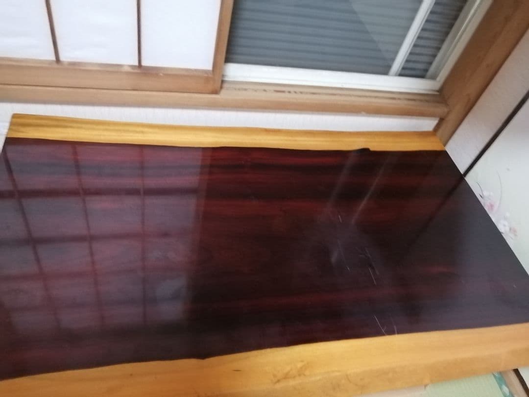 最終値下げ　紅紫檀1枚板座卓 紅紫檀 一枚板 総無垢 座卓 座敷机 リビングテーブル ローテーブル