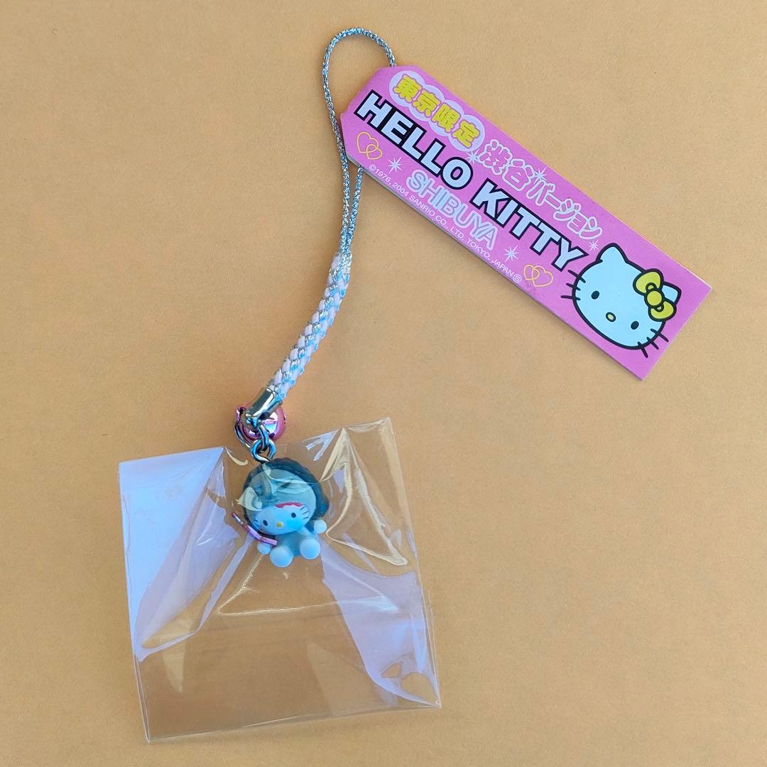 レア☆東京限定 渋谷モヤイ像 携帯電話 ストラップ 根付☆ご当地キティ