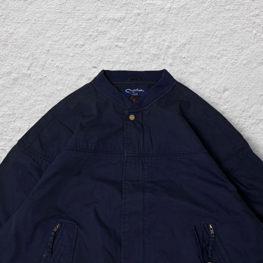 catalinaダービージャケットカップショルダー90s古着vintage紺XL