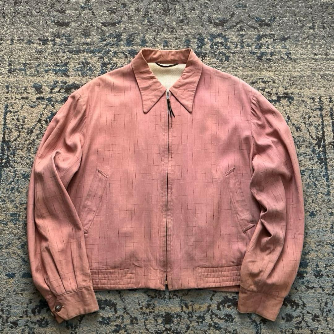 50s Julmor ギャバジャン ギャバジン レーヨン カスリ ピンク - メルカリ