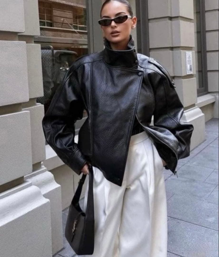 新品タグ付き】ZARA ザラ♡フェイクレザージャケットXSサンローラン