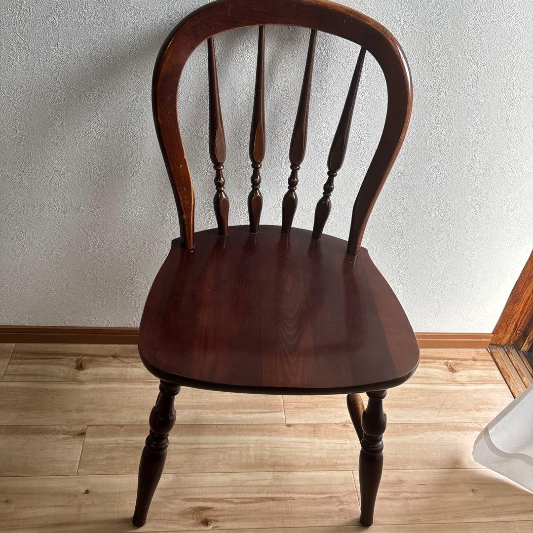 かしわ　アンティーク　ダイニングチェア　状態良い　最安値 クラシックデザインダイニングチェア 1脚 木製 アカシア 無垢 カフェ