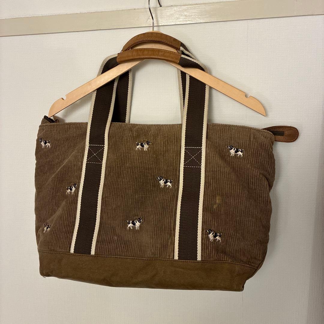 入手困難 L.L.Bean トートバッグ 犬柄 刺繍 大容量