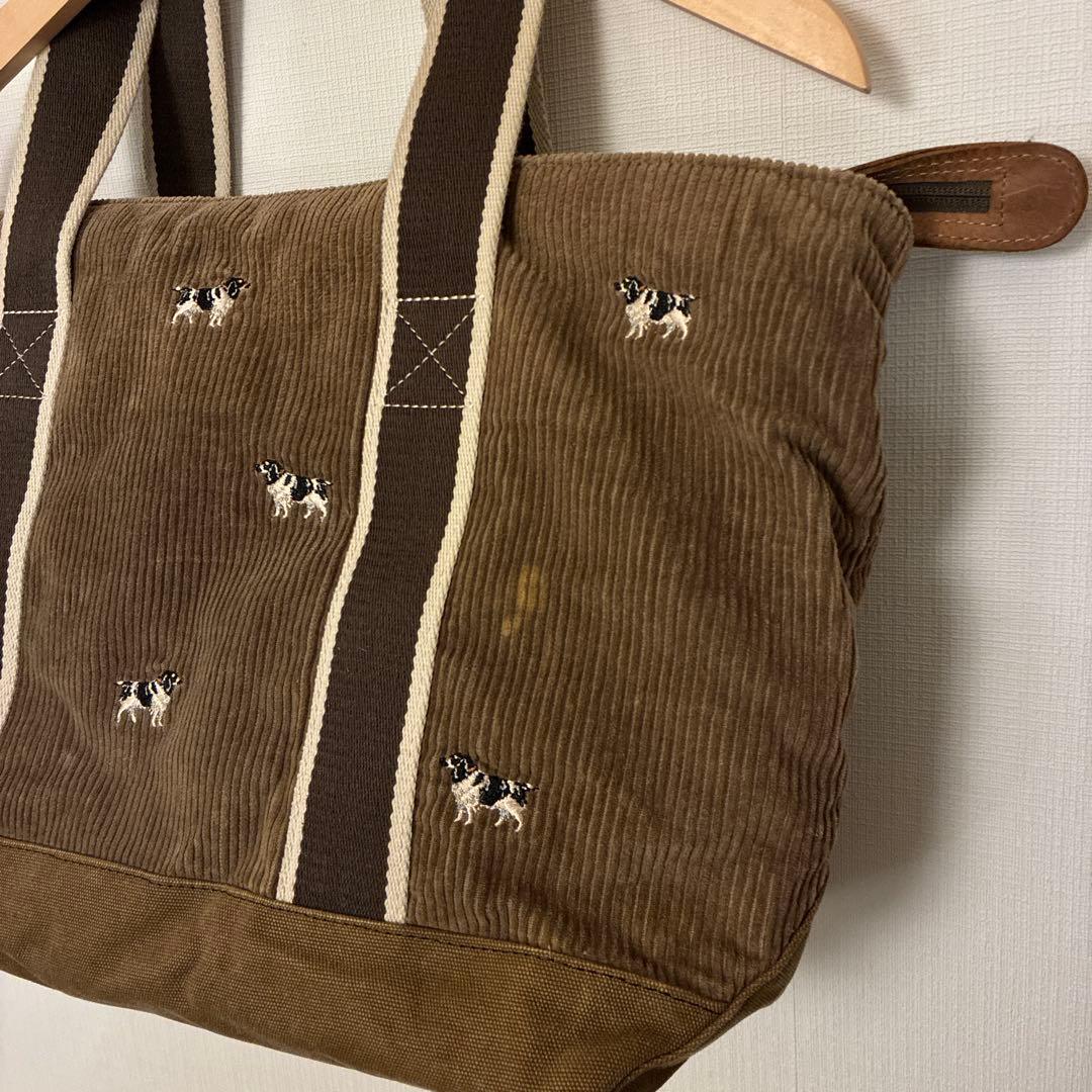 入手困難 L.L.Bean トートバッグ 犬柄 刺繍 大容量